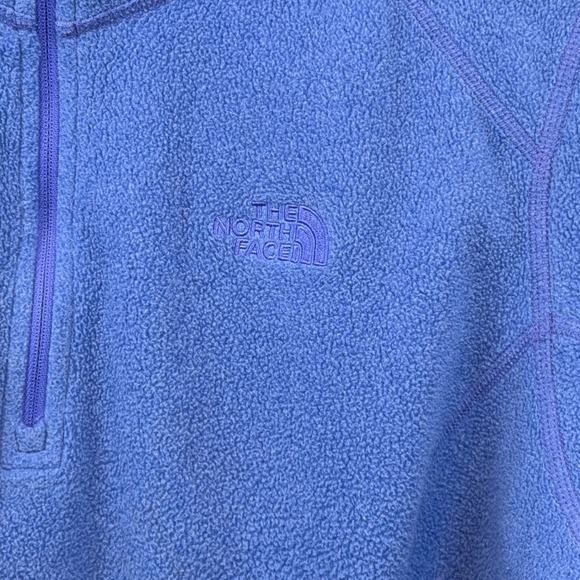 The North Face Womens TKA 100 Glacier 1/4 Zip Fleece Pullover Blue Large - Picture 2 of 6